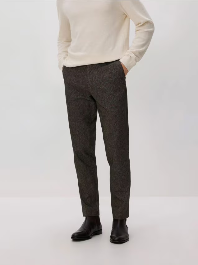 Reserved - Spodnie chino slim fit - ciemnobrązowy