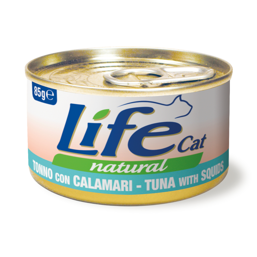 Korzystny pakiet Life Cat Natural Adult, 24 x 85 g - Tuńczyk z kałamarnicą