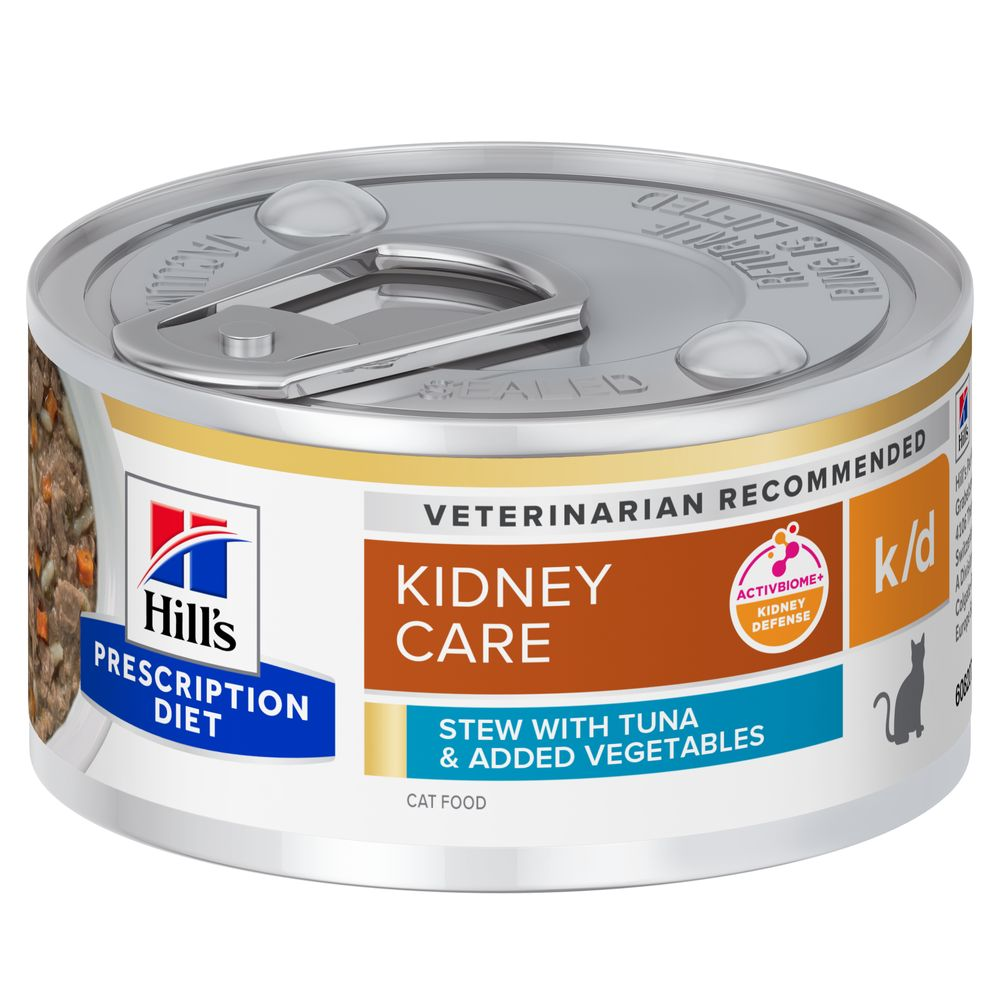 25% taniej! Hill's Prescription Diet, karma mokra dla kota, 12 x 85 g / 24 x 82 g / 24 x 156 g - k/d Kidney Care Ragout, tuńczyk i warzywa, 24 x 82 g