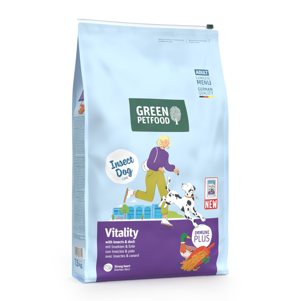 Green Petfood Vitality z owadami i kaczką - 7,5 kg