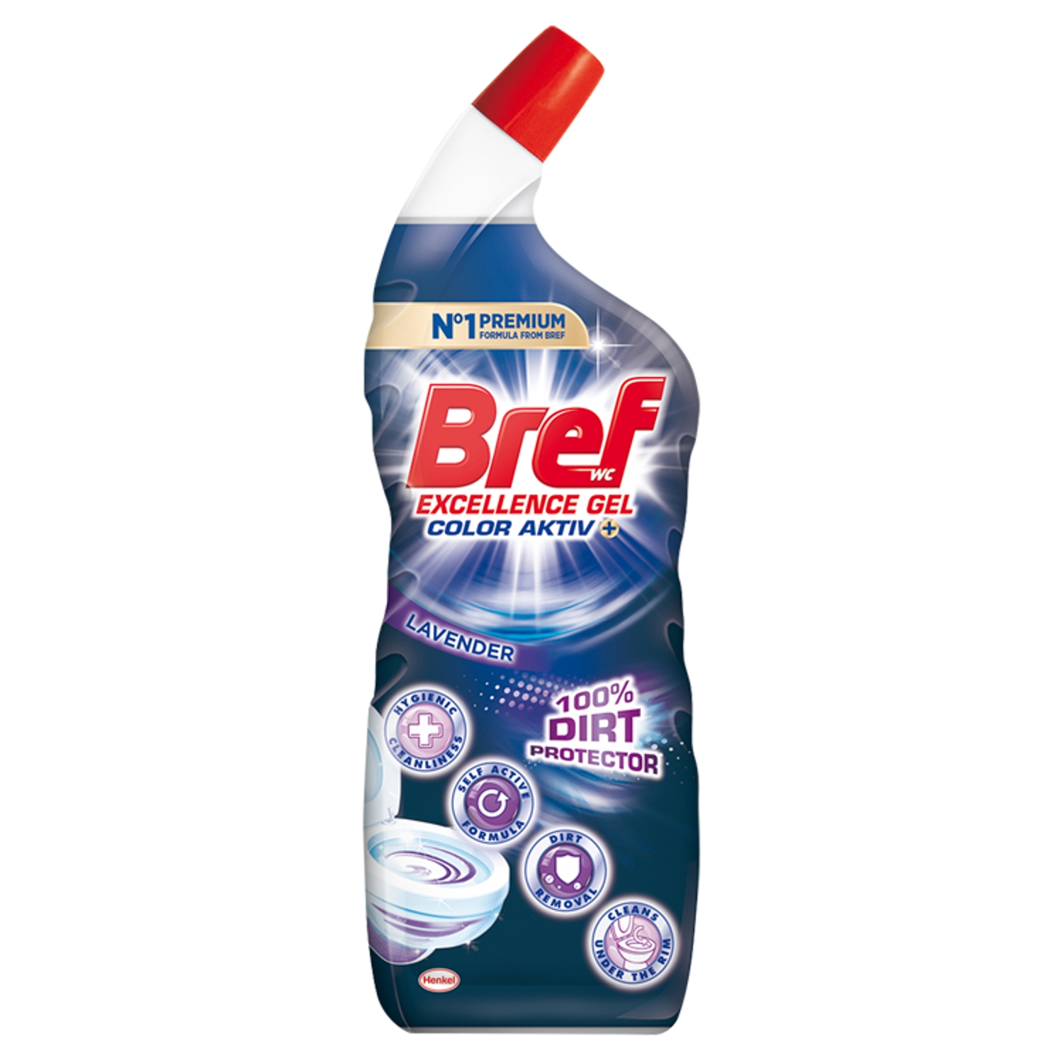 Bref WC Excellence Gel Color Aktiv+ Lavender Środek czyszczący do 700 ml
