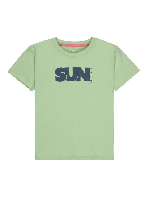Roxy T-Shirt Orchid Art ERGZT04142 Zielony Regular Fit
