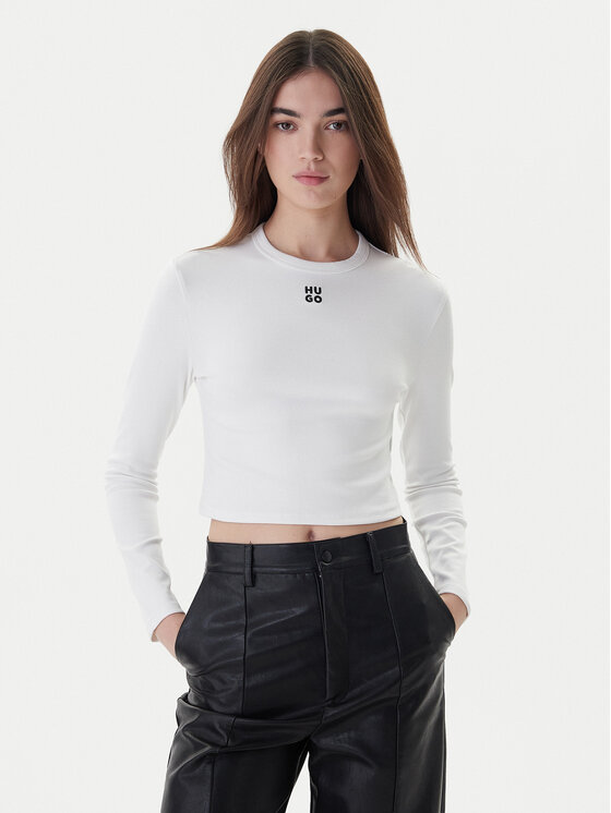 Hugo Bluzka Dafilomena_3 50518378 Biały Slim Fit