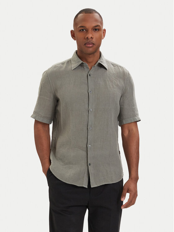 BOSS Koszula 50537382 Szary ciemny Regular Fit