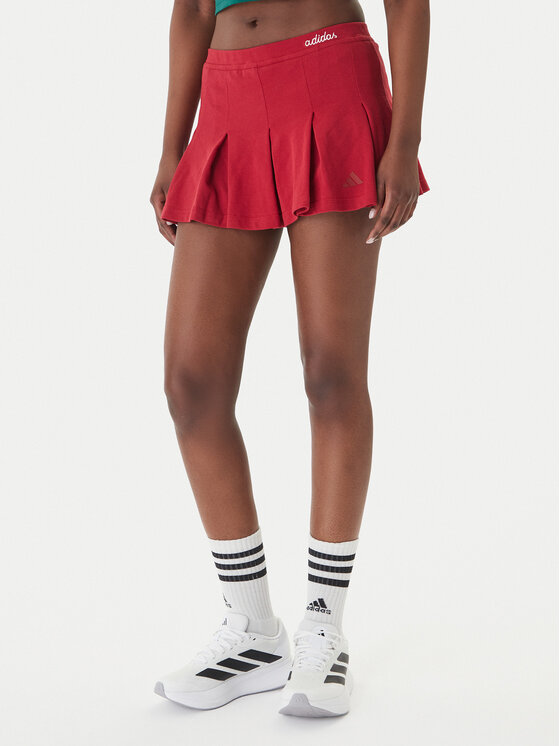 adidas Spódnica plisowana Seasonal Essentials Colorpop KD3372 Czerwony Loose Fit