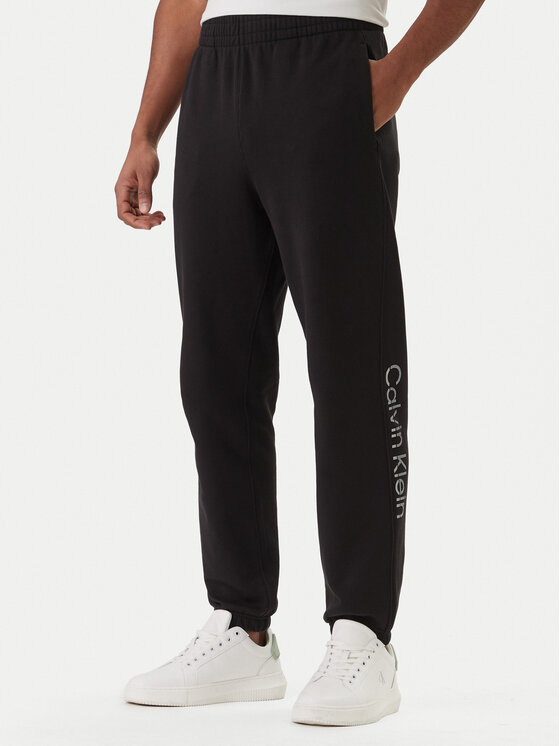 Calvin Klein Spodnie dresowe Eu Sportswear Graphic LV04LF236G Czarny Regular Fit