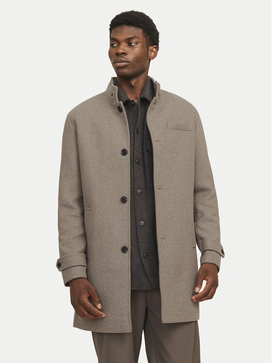 Jack & Jones Płaszcz wełniany Melton 12258672 Beżowy Regular Fit miniaturka