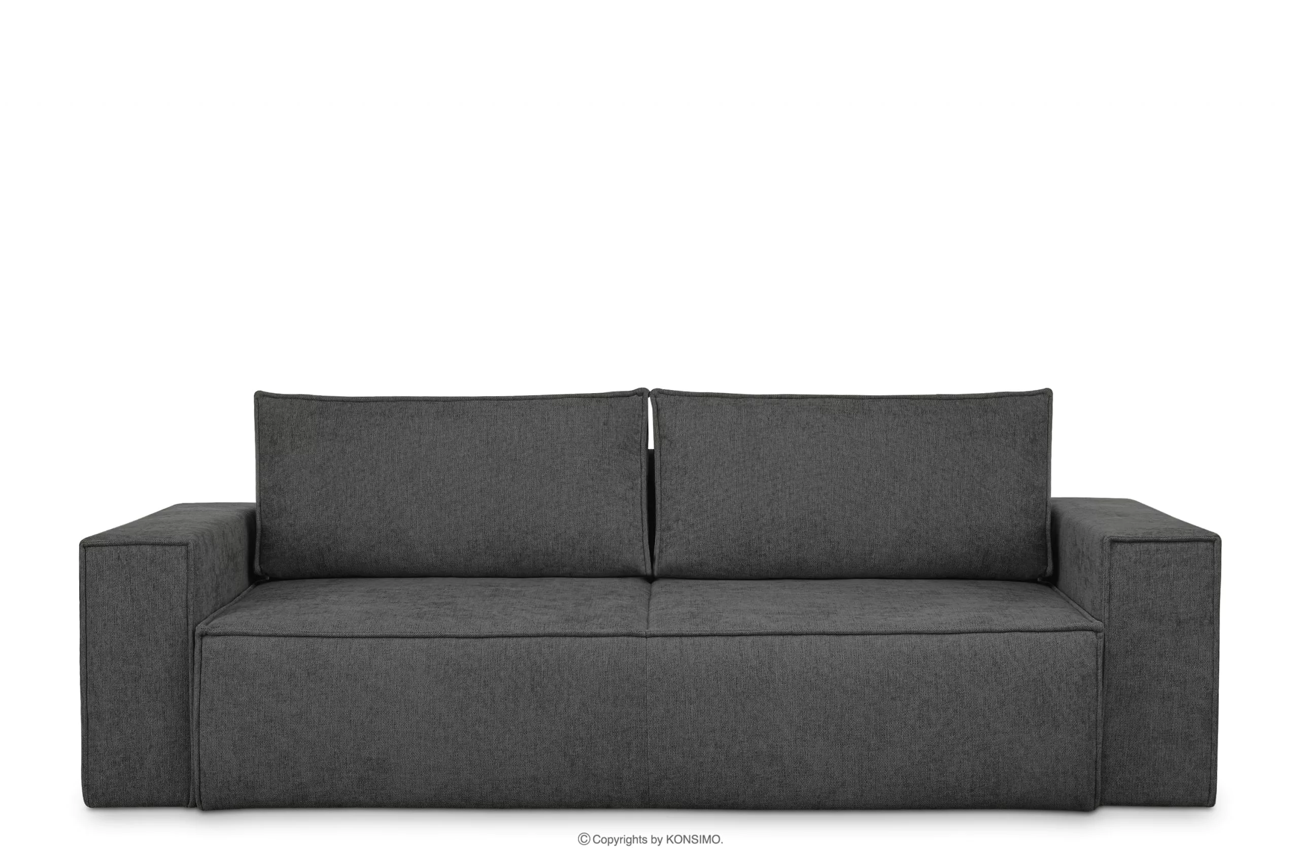 Sofa 3 w tkaninie plecionej z funkcją spania stalowy NAPI II