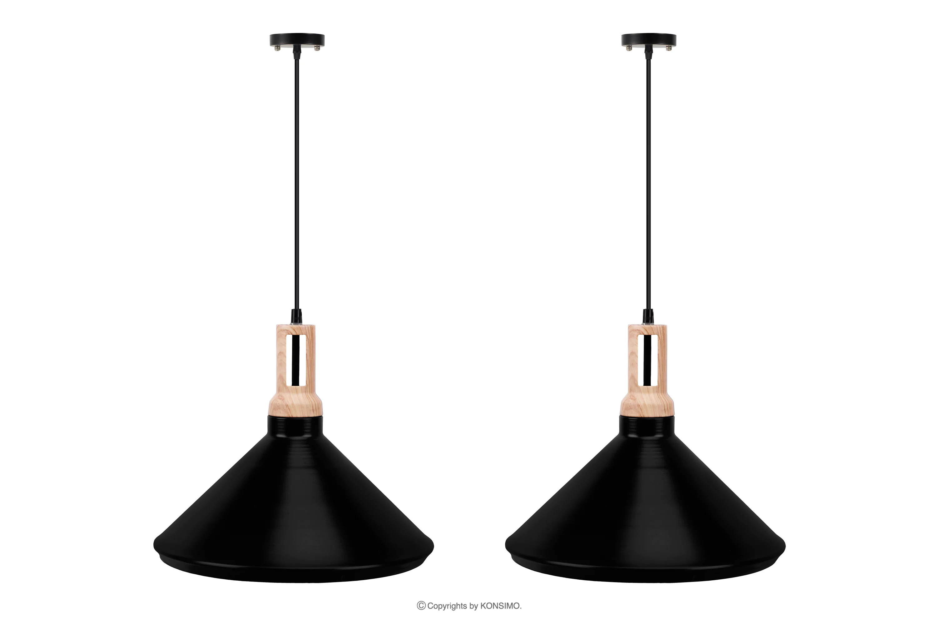 Skandynawska lampa wisząca czarna 2szt TRIAN