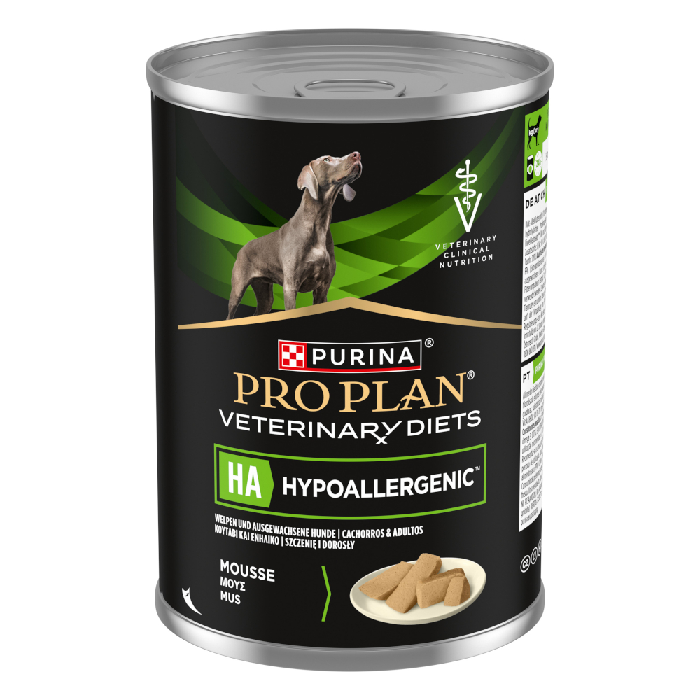 5% taniej! PURINA Pro Plan Veterinary Diets Canine Mousse, 2 x 400 g / 48 x 195 g - Canine Mousse Hypoallergenic, 2 x 400 g