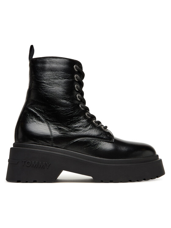 Tommy Jeans Trzewiki Tjw Chunky Shiny EN0EN02848 Czarny