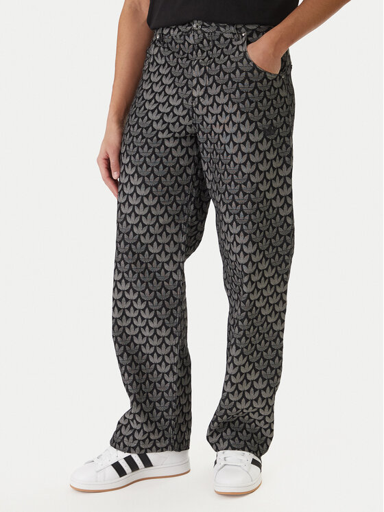 adidas Jeansy Monogram KC6380 Szary Loose Fit