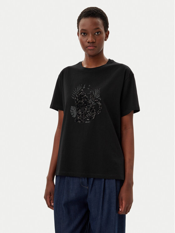 Liu Jo T-Shirt WA5230 JS904 Czarny Regular Fit
