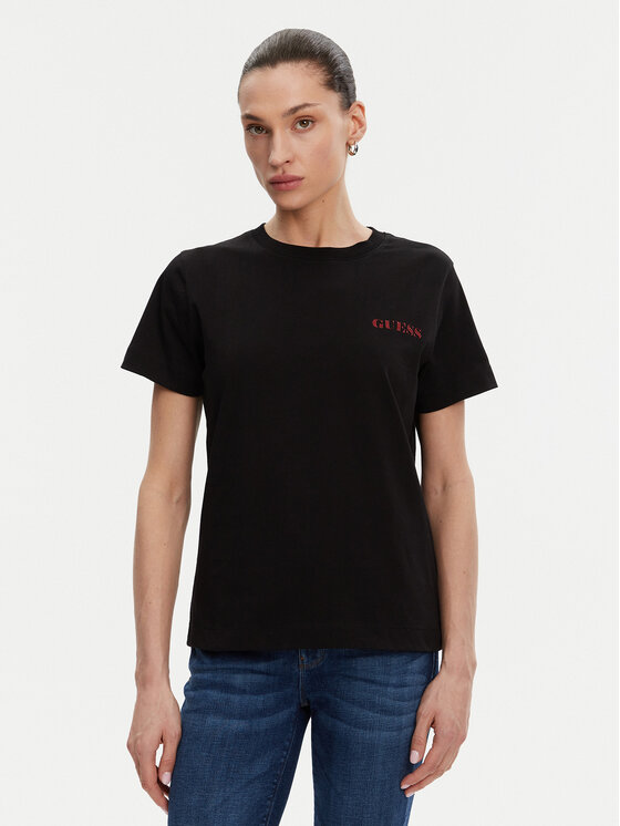 Guess T-Shirt W5RI04 I3Z14 Czarny Regular Fit