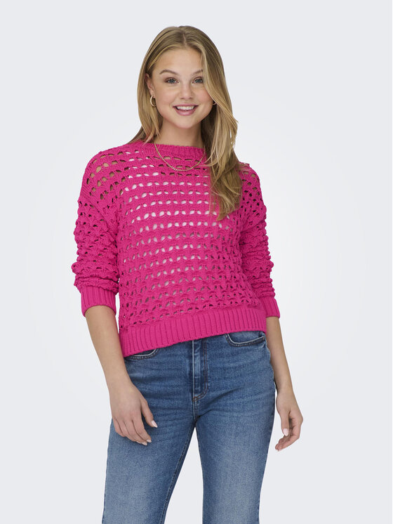 ONLY Sweter Linda 15311772 Różowy Regular Fit