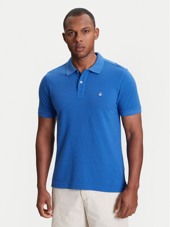 United Colors Of Benetton Polo 3089J3179 Niebieski Regular Fit