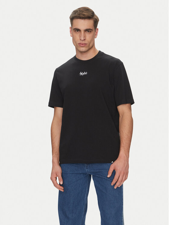 adidas T-Shirt Lounge Still Life Lemons Graphic JN7367 Czarny Regular Fit