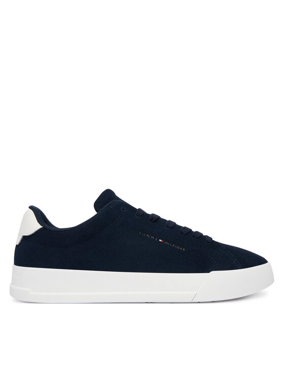 Tommy Hilfiger Sneakersy Th Court Core Suede FM0FM05716 Granatowy