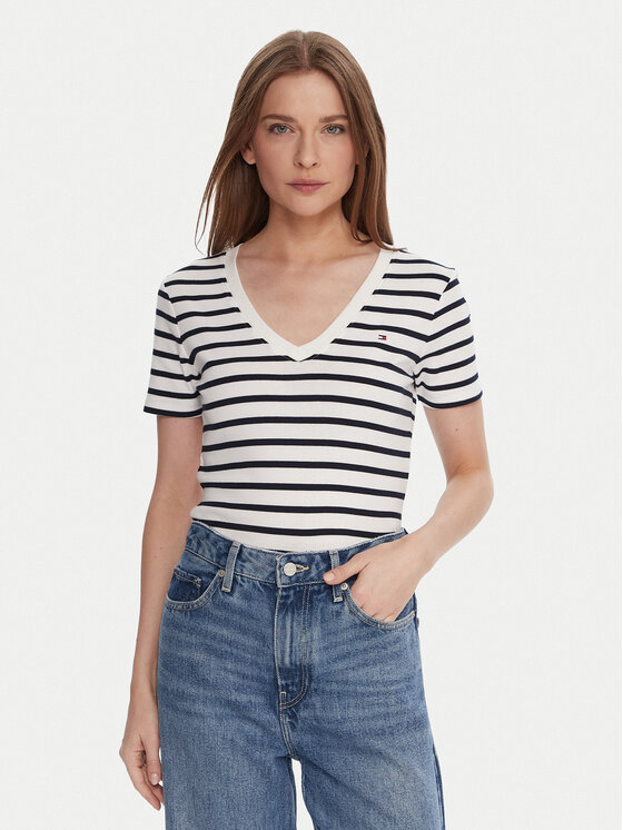 Tommy Hilfiger T-Shirt WW0WW40584 Biały Regular Fit