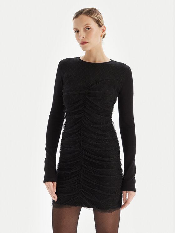 TWINSET Sukienka koktajlowa 252TT3261 Czarny Slim Fit