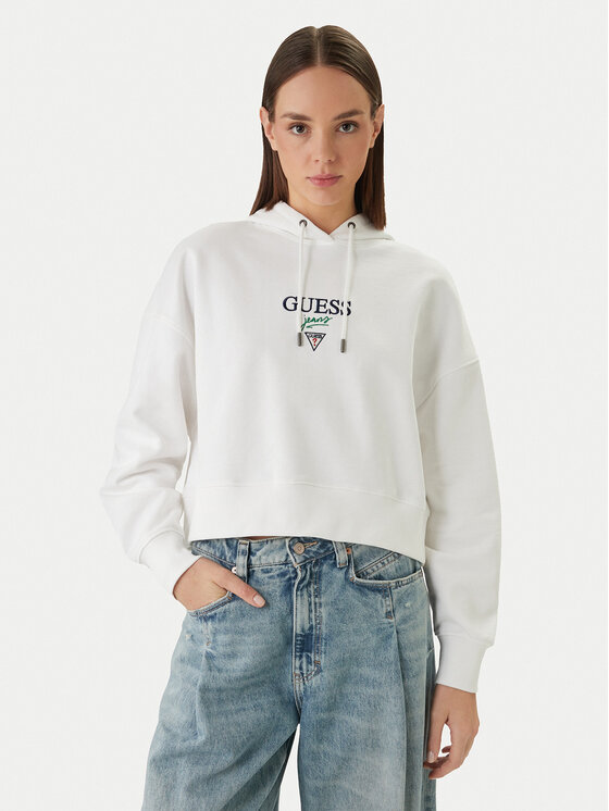 Guess Jeans Bluza W6RQ00 K68I4 Biały Relaxed Fit