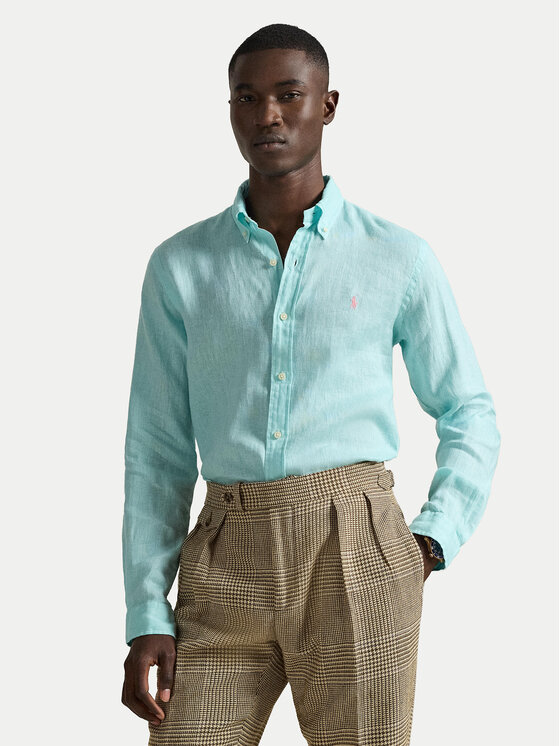 Polo Ralph Lauren Koszula 710968915501 Turkusowy Slim Fit