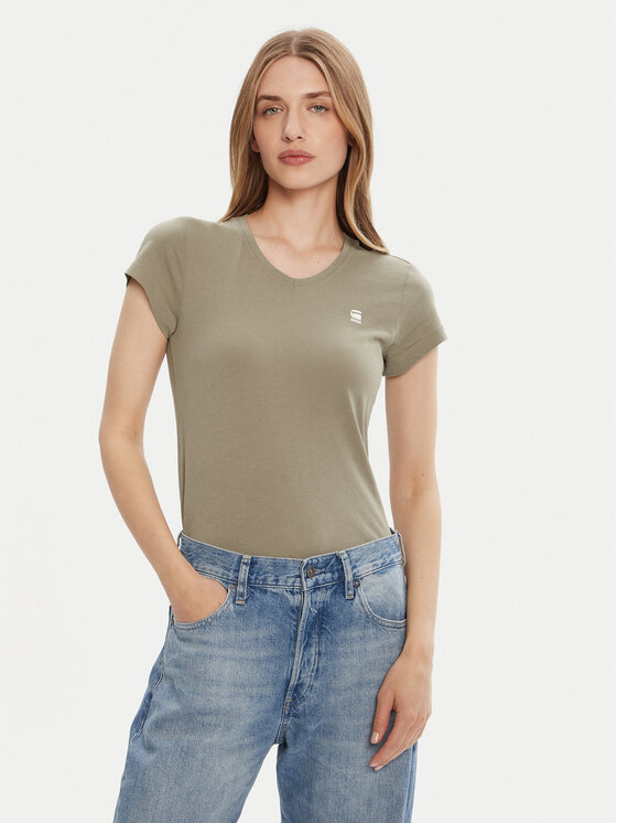 G-Star Raw T-Shirt Eyben D24533-4107 Zielony Slim Fit