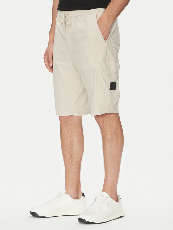 BOSS Szorty sportowe S_Urbanex-Cargo 50534318 Beżowy Tapered Fit