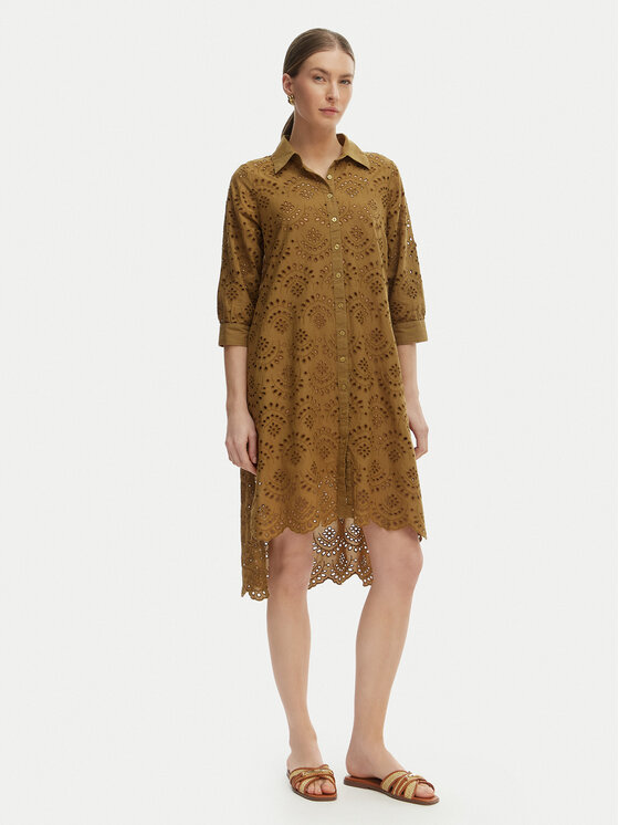 Iconique Sukienka letnia Ella IC26-082 Khaki Relaxed Fit
