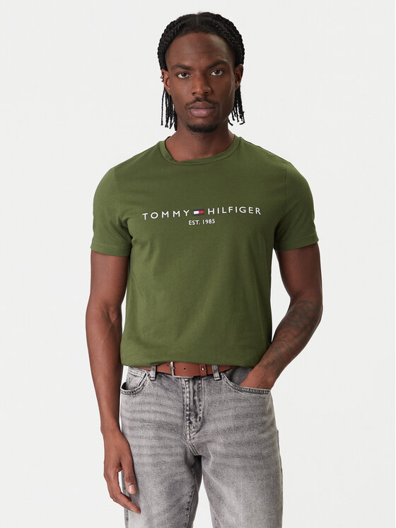 Tommy Hilfiger T-Shirt Logo MW0MW11797 Zielony Regular Fit