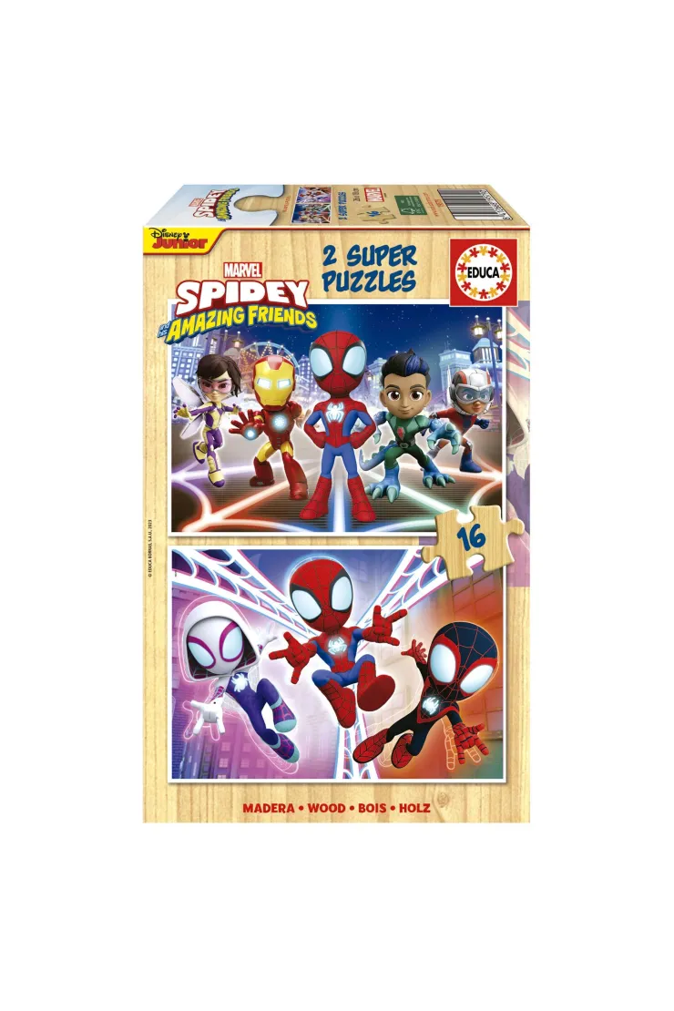 Puzzle drewniane 2x16 el. Spidey i Super-Kumple