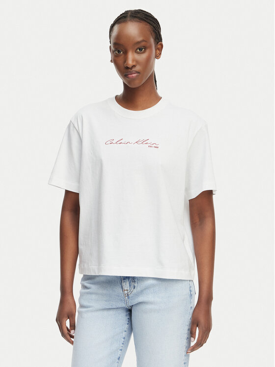 Calvin Klein Jeans T-Shirt LV047F820G Biały Regular Fit