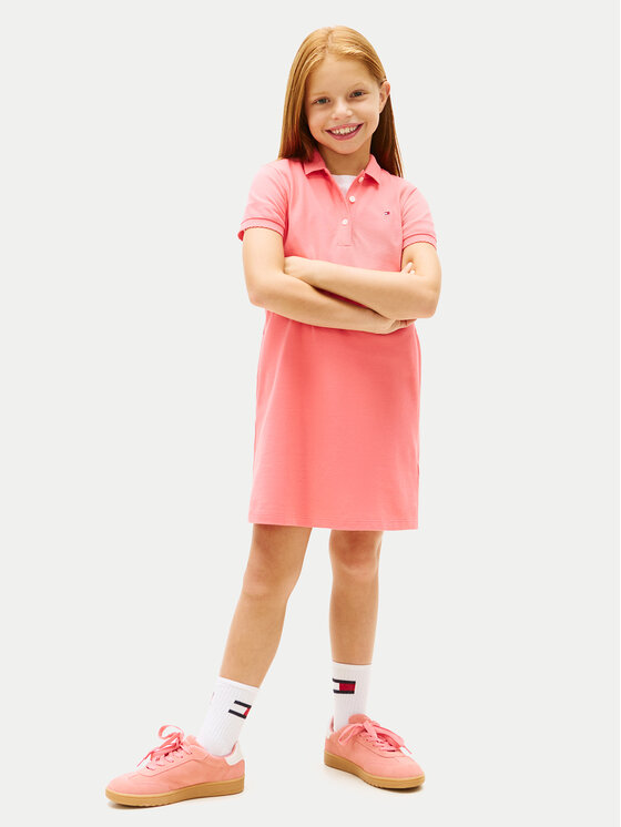 Tommy Hilfiger Sukienka codzienna KG0KG08564 Różowy jasny Regular Fit