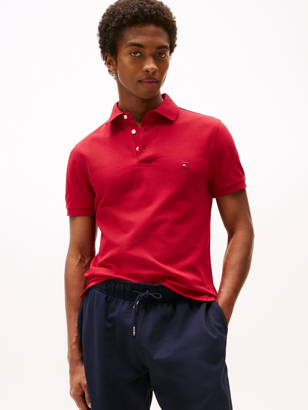 Tommy Hilfiger Męska koszulka polo Mężczyźni Bawełna czerwony, XXL
