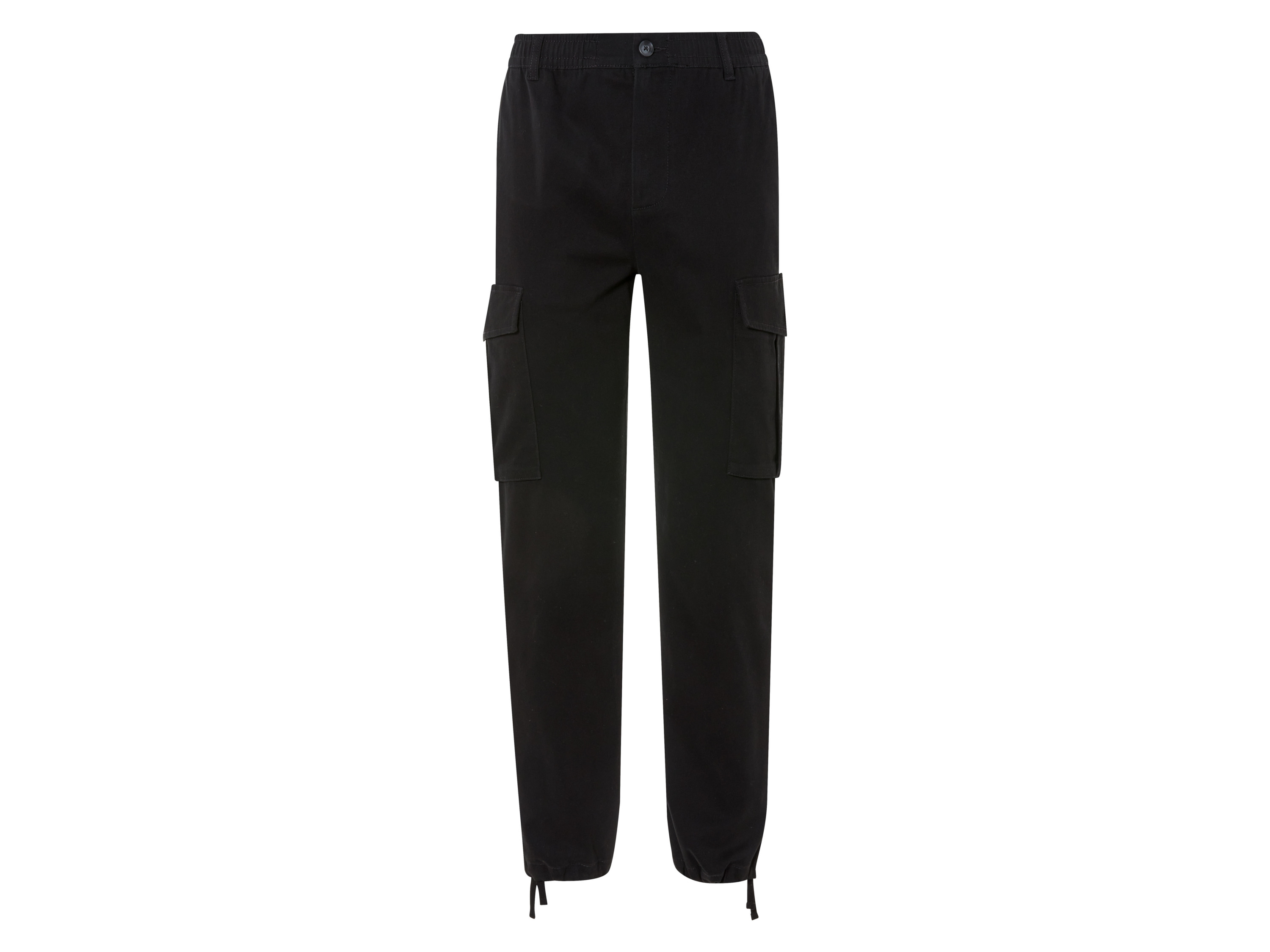 LIVERGY® Spodnie cargo męskie z bawełny (Czarny, S (44/46))