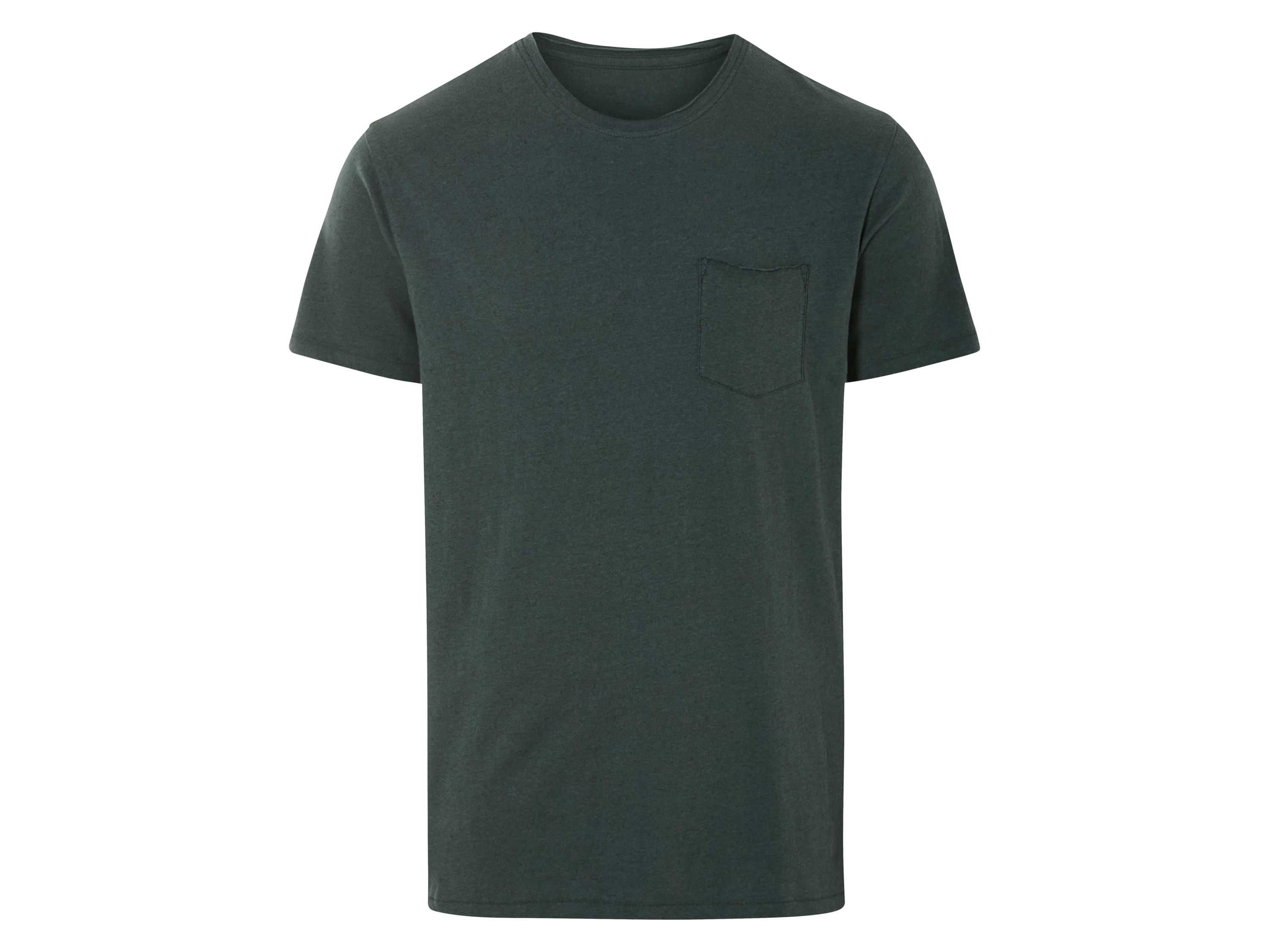 LIVERGY® T-shirt męski z lnem i bawełną (Zielony, M (48/50))