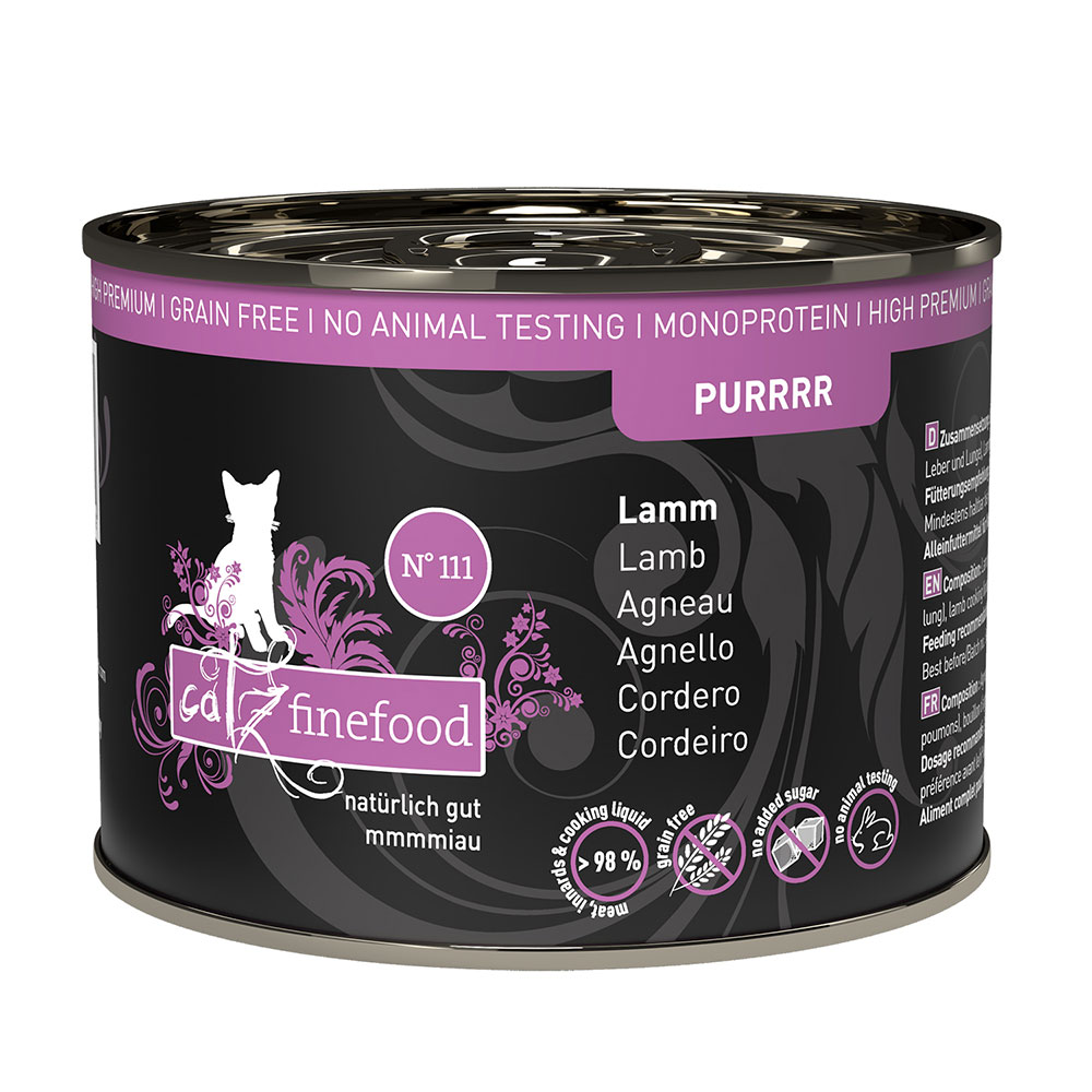 catz finefood Purrrr w puszkach, 12 x 200 g / 190 g - No. 111, jagnięcina (12 x 200 g)