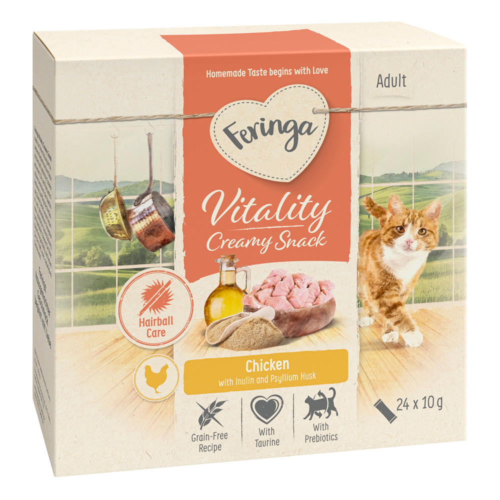 Korzystny pakiet Feringa Vitality Creamy Snacks - Kurczak, 96 x 10 g