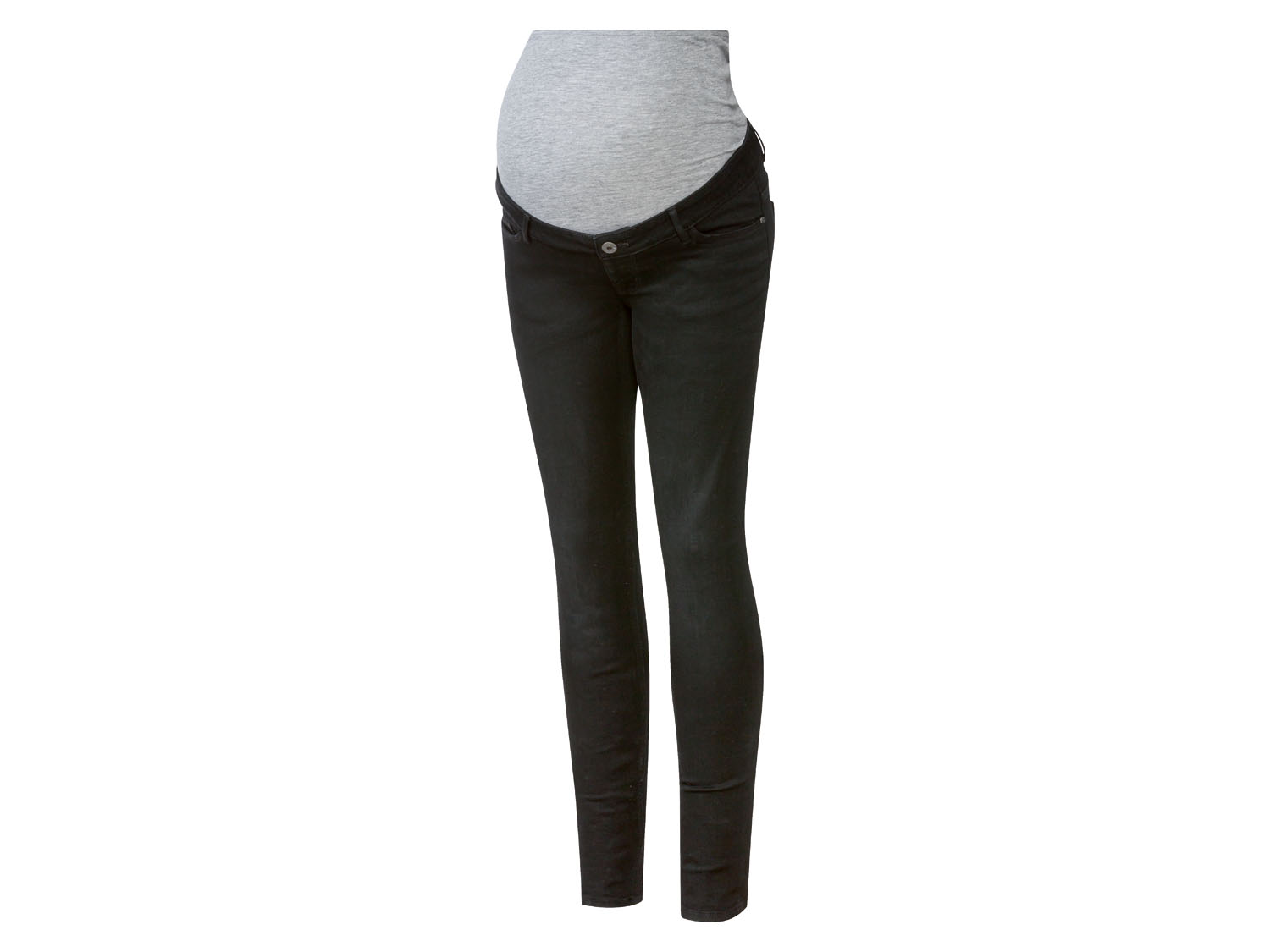 esmara® Jeansy ciążowe z bawełną, Skinny Fit (czarny denim, 36)