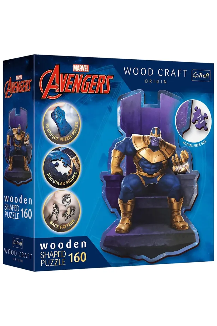 Puzzle drewniane 160 el. Avengers Thanos na Tronie