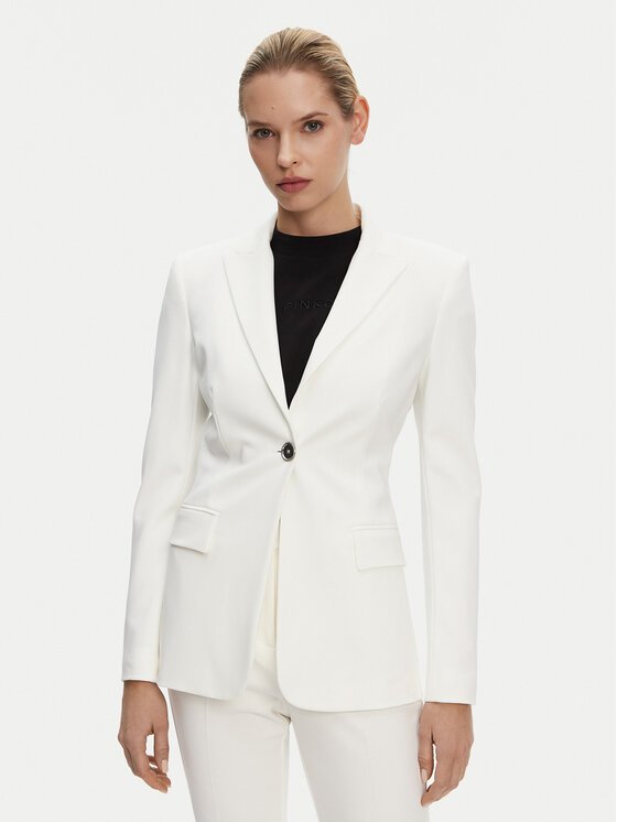 PINKO Marynarka 104903 A1L3 Biały Regular Fit