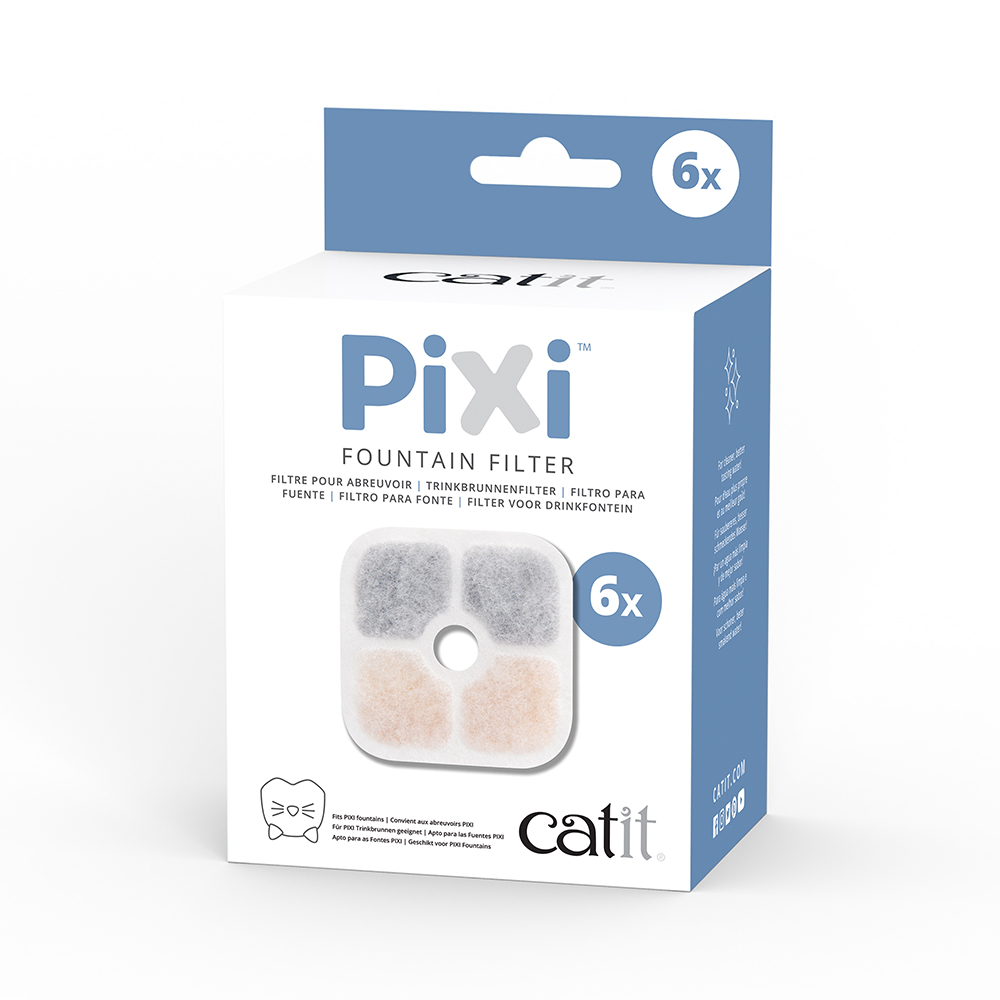 Catit PIXI poidełko fontanna, białe -  Filtr zapasowy (6 sztuk)