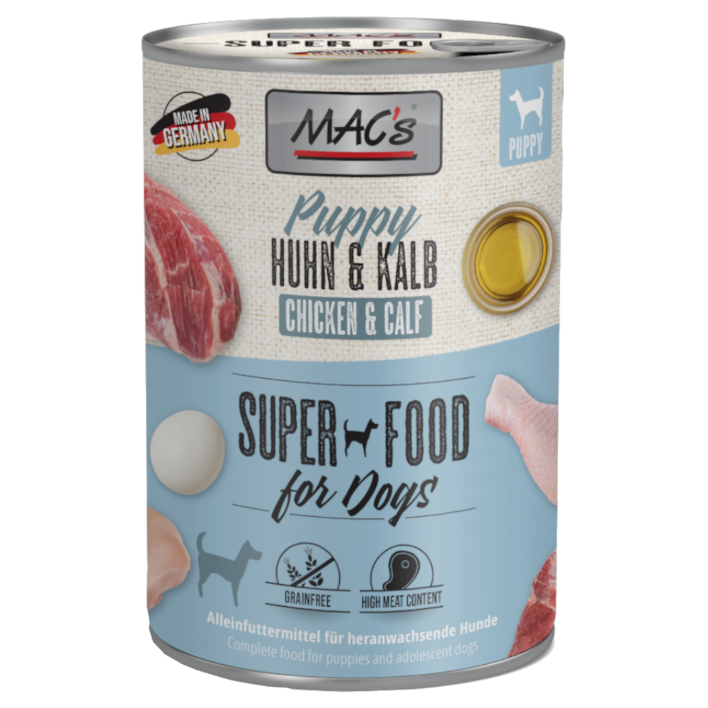 MAC's Puppy Superfood, 6 x 400 g - Kurczak i cielęcina