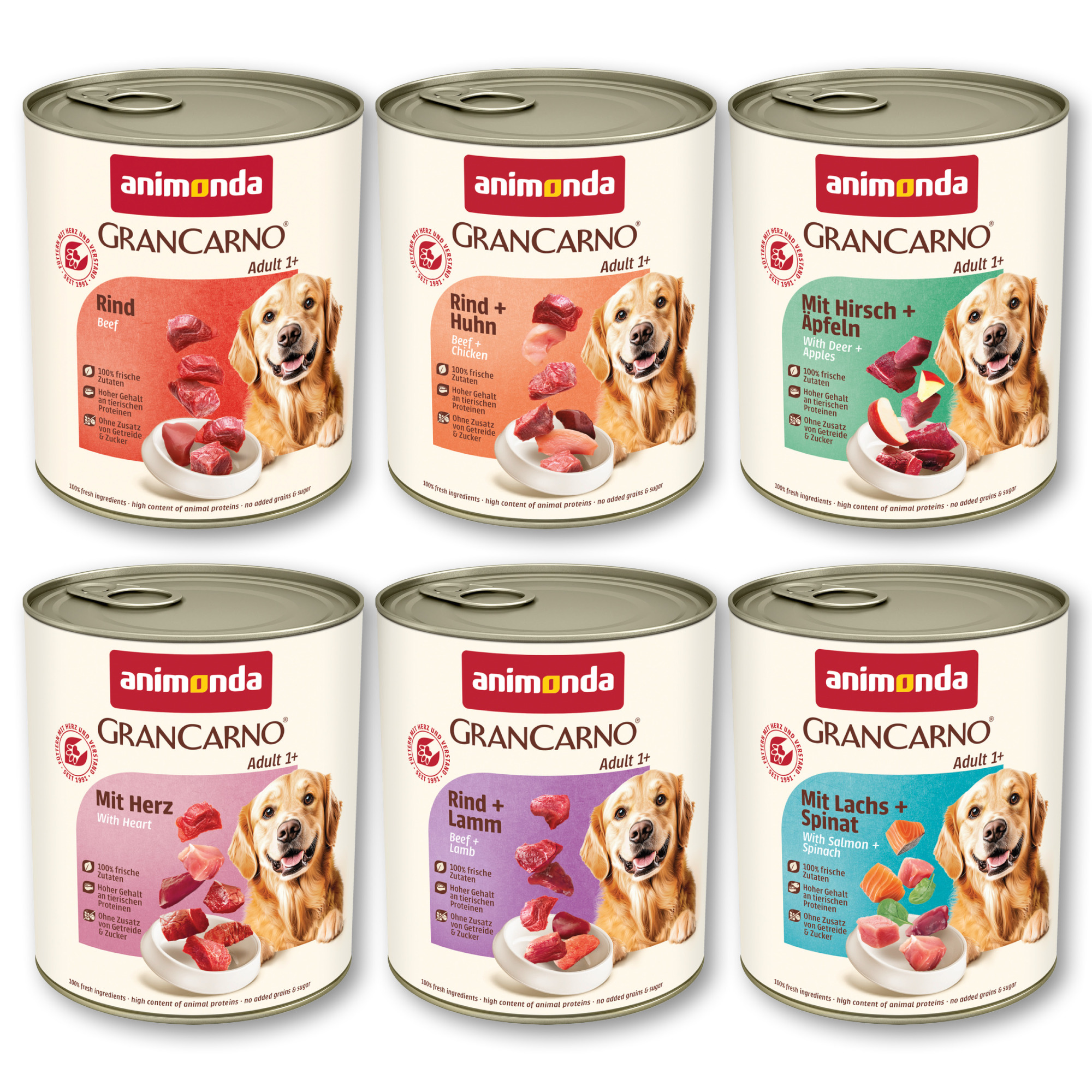 animonda GranCarno Original Adult, 6 x 800 g - Pakiet mieszany I (6 smaków)