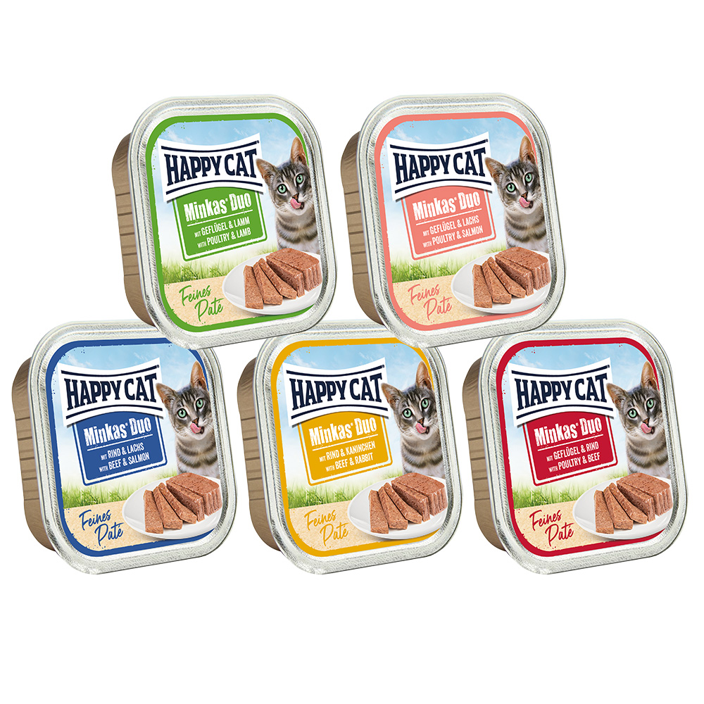 Megapakiet Happy Cat Minkas Duo Feines Paté, 24 x 100 g - Pakiet mieszany I (5 smaków)