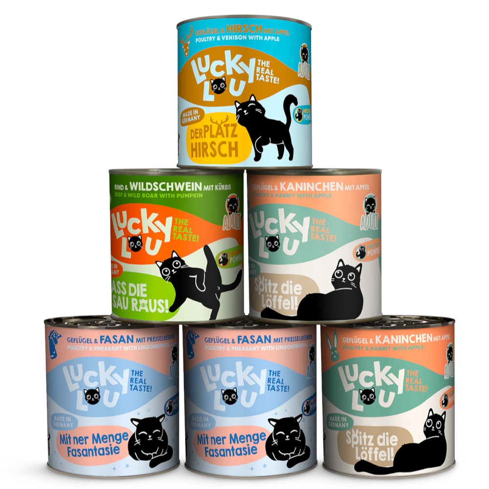 Lucky Lou Adult, 6 x 800 g - Pakiet mieszany Wild (4 smaki)