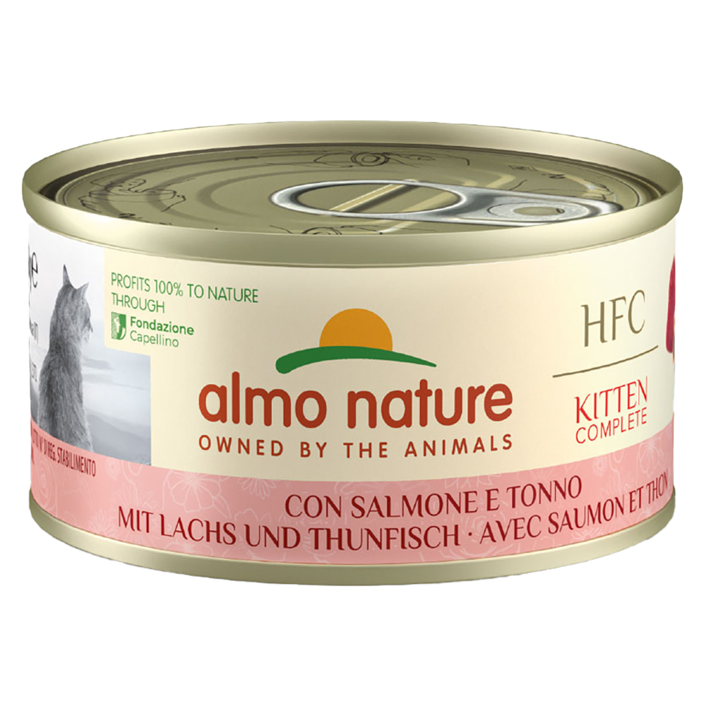 Korzystny pakiet Almo Nature HFC Complete Kitten 24 x 70 g - Łosoś z tuńczykiem