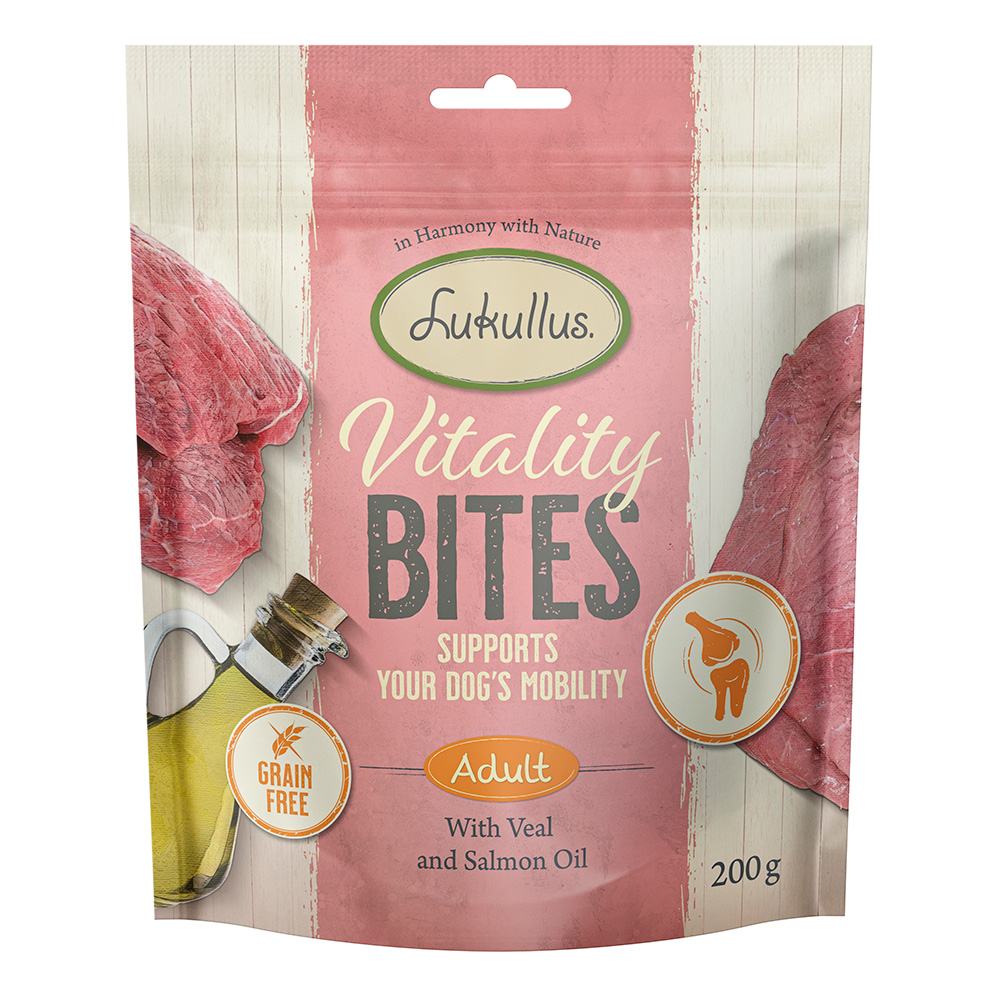 Wsparcie dla mobilności: Lukullus Vitality Bites, cielęcina (bez zbóż) - 3 x 200 g