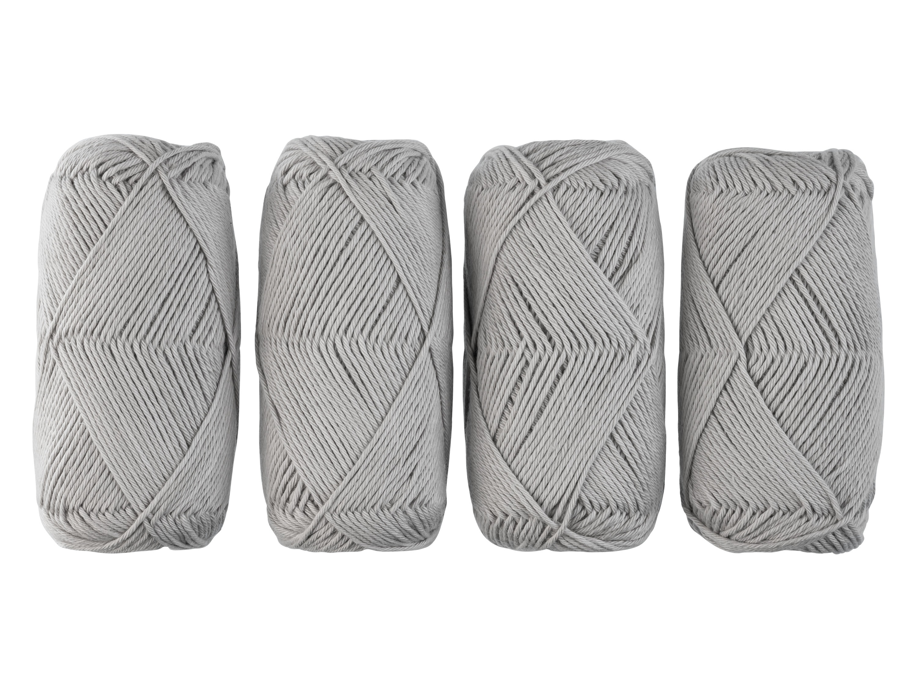 crelando® Zestaw bawełnianej przędzy, 4 x 50 g (Srebrny) miniaturka
