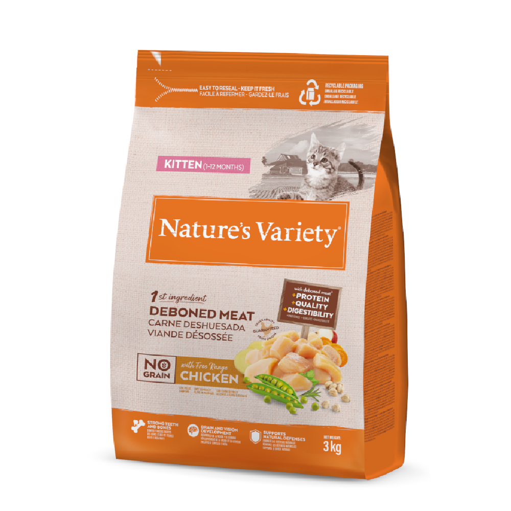 Nature's Variety No Grain Kitten, kurczak z wolnego wybiegu - 3 kg
